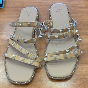 A New Day Hollis Embellished Beige Studded Slides